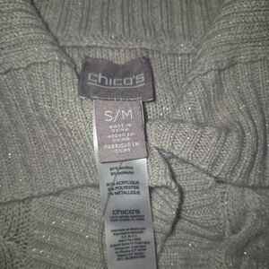 brand new Chico's Shimmering Gray Cowl Neck Shawl